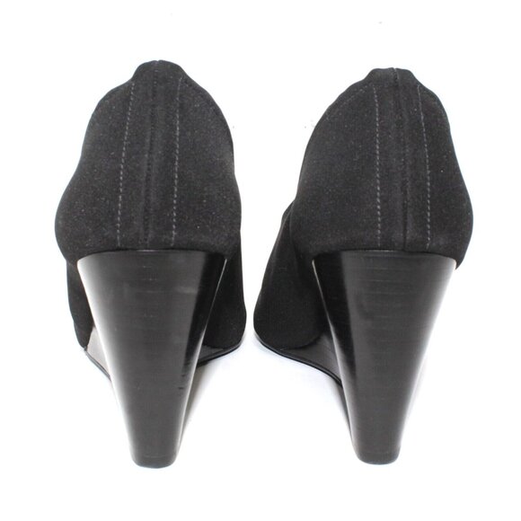 Taryn Rose Womens Sz 9.5 Yvonne Black Pumps Stacked Wedge Slip On 3" High Heels - Picture 8 of 12